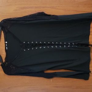 Lapa Plus 2XL Black Lace Up. Bilker Vibe Top